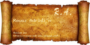 Reusz Adrián névjegykártya