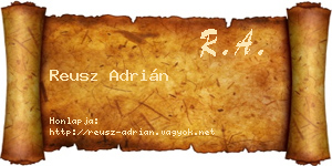 Reusz Adrián névjegykártya